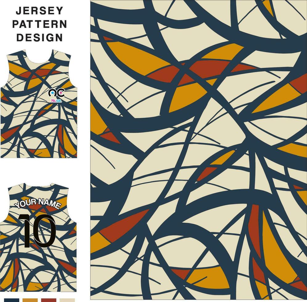 plantilla de patrón de jersey de vector de concepto abstracto para imprimir o sublimar uniformes deportivos fútbol voleibol baloncesto e-sports ciclismo y pesca vector libre.