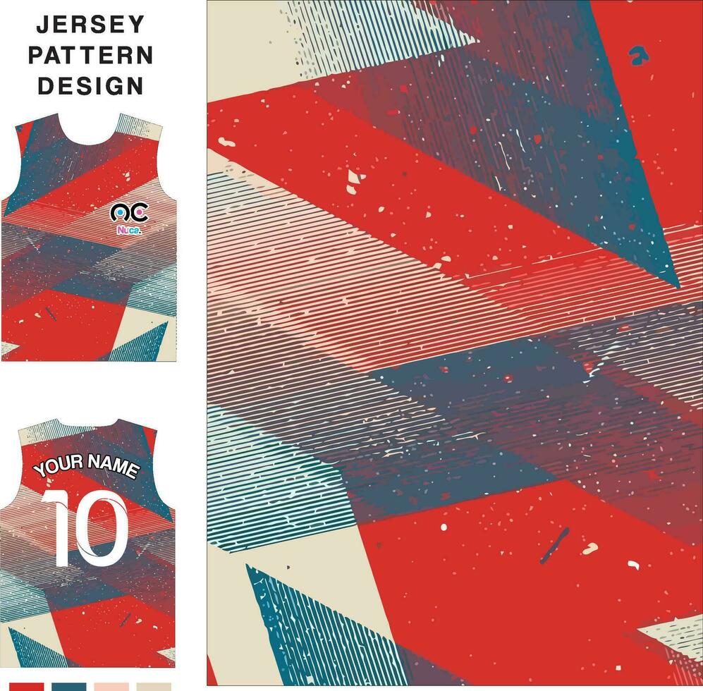 Abstract concept vector jersey pattern template for printing or sublimation sports uniforms football volleyball basketball e-sports cycling and fishing Free Vector.