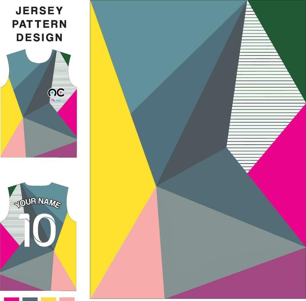 Abstract triangle concept vector jersey pattern template for printing or sublimation sports uniforms football volleyball basketball e-sports cycling and fishing Free Vector.