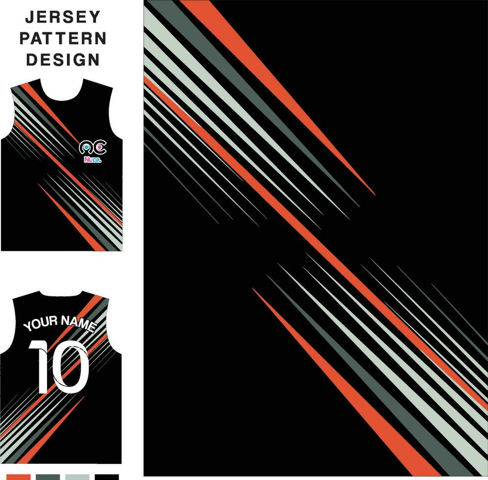 Abstract straight line concept vector jersey pattern template for printing or sublimation sports uniforms football volleyball basketball e-sports cycling and fishing Free Vector.