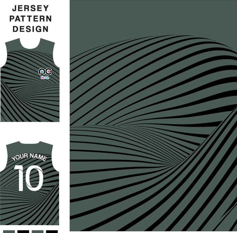 Abstract line curve concept vector jersey pattern template for printing or sublimation sports uniforms football volleyball basketball e-sports cycling and fishing Free Vector.