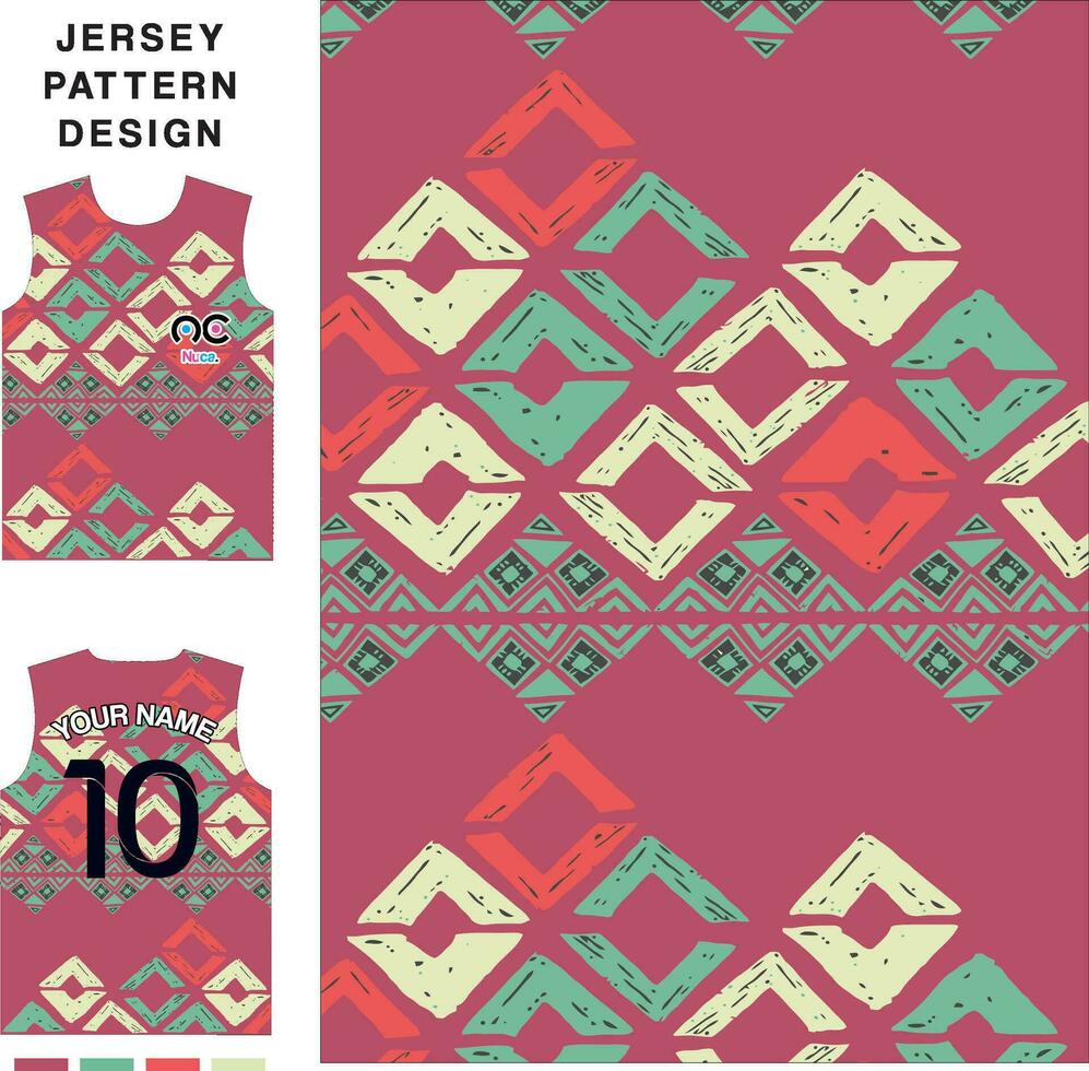 Abstract concept vector jersey pattern template for printing or sublimation sports uniforms football volleyball basketball e-sports cycling and fishing Free Vector.