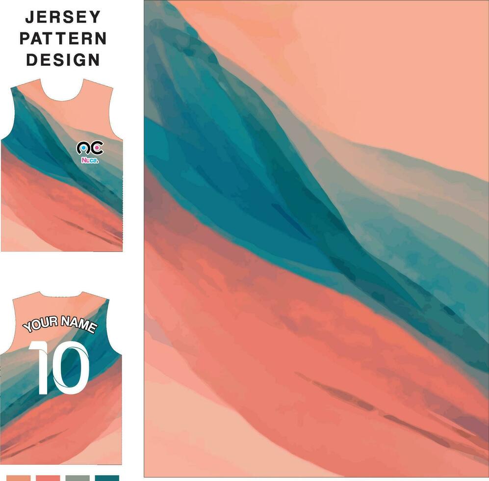 Abstract painting art concept vector jersey pattern template for printing or sublimation sports uniforms football volleyball basketball e-sports cycling and fishing Free Vector.