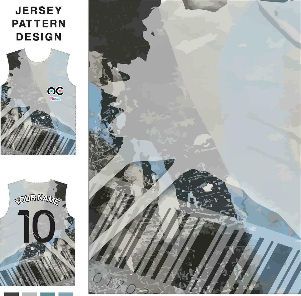 Abstract art concept vector jersey pattern template for printing or sublimation sports uniforms football volleyball basketball e-sports cycling and fishing Free Vector.