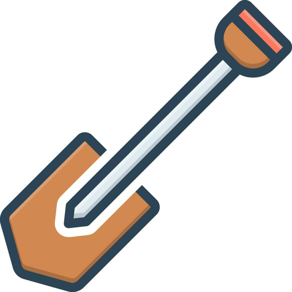 color icon for shovel vector