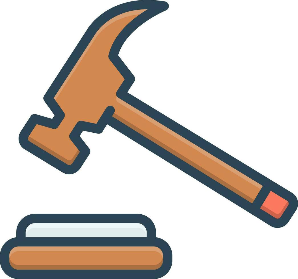 color icon for hammer vector