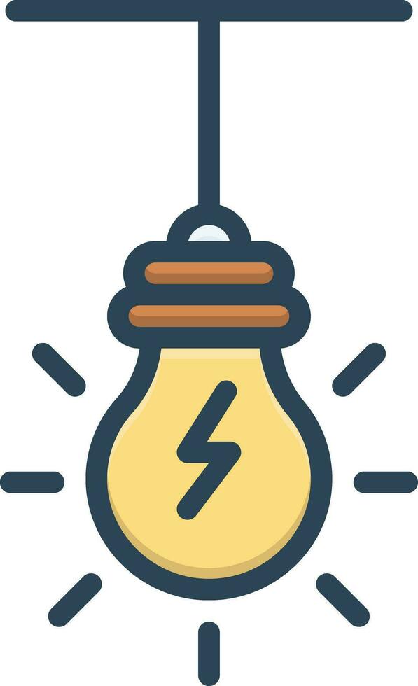 color icon for light bulb vector