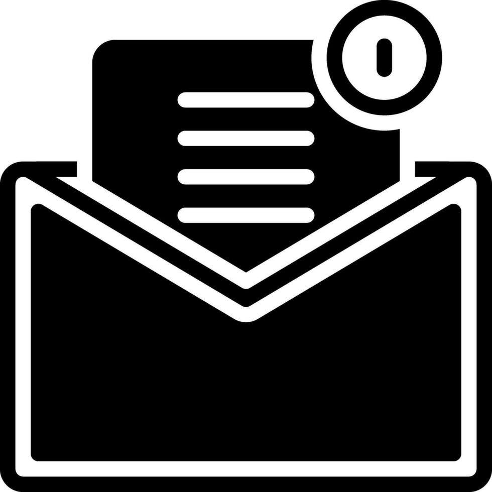solid icon for mail vector
