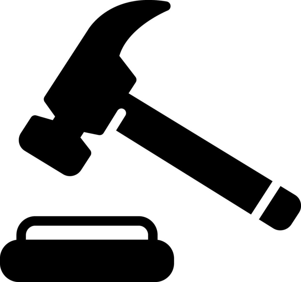 solid icon for hammer vector