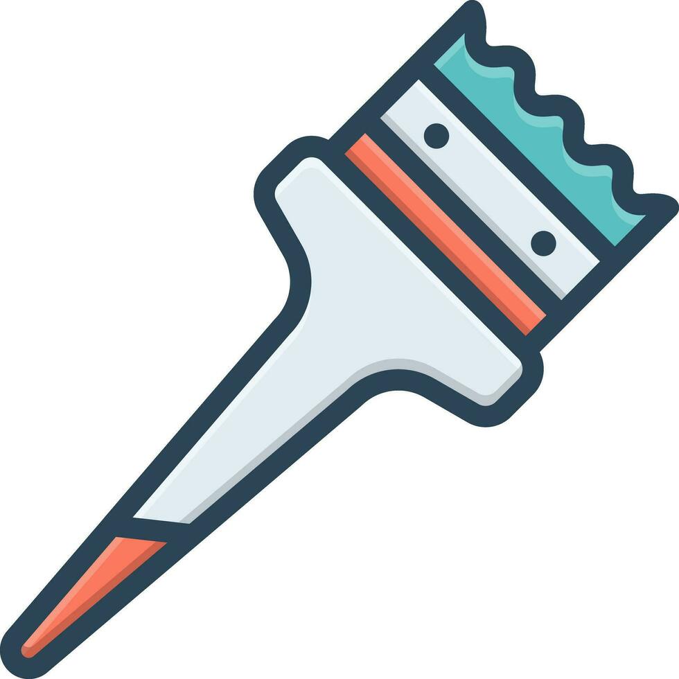 color icon for paint brush vector