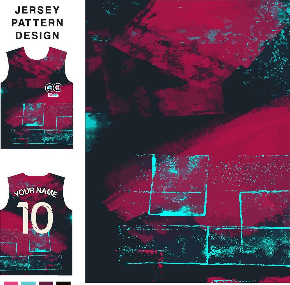 Abstract art concept vector jersey pattern template for printing or sublimation sports uniforms football volleyball basketball e-sports cycling and fishing Free Vector.
