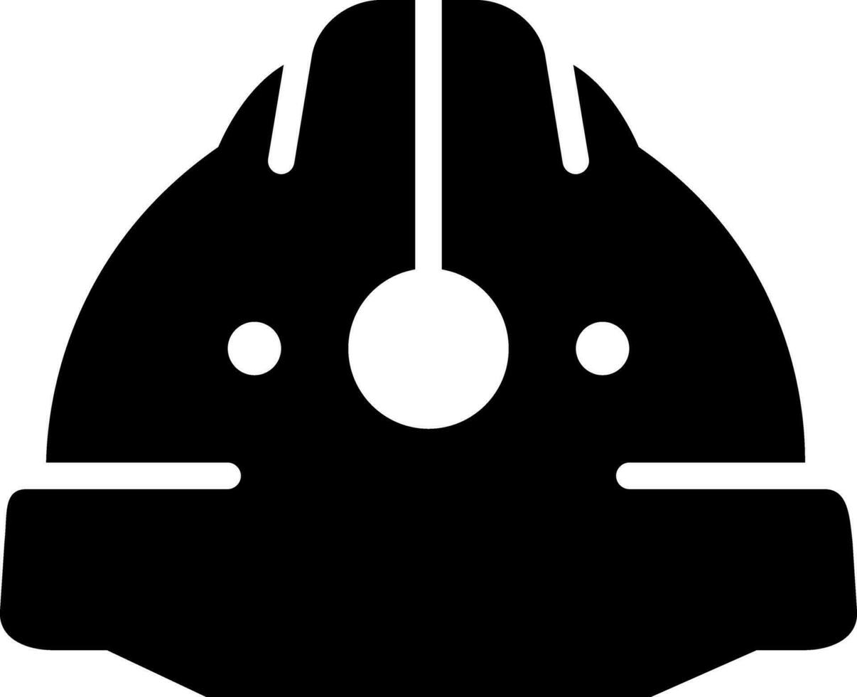 solid icon for helmet vector