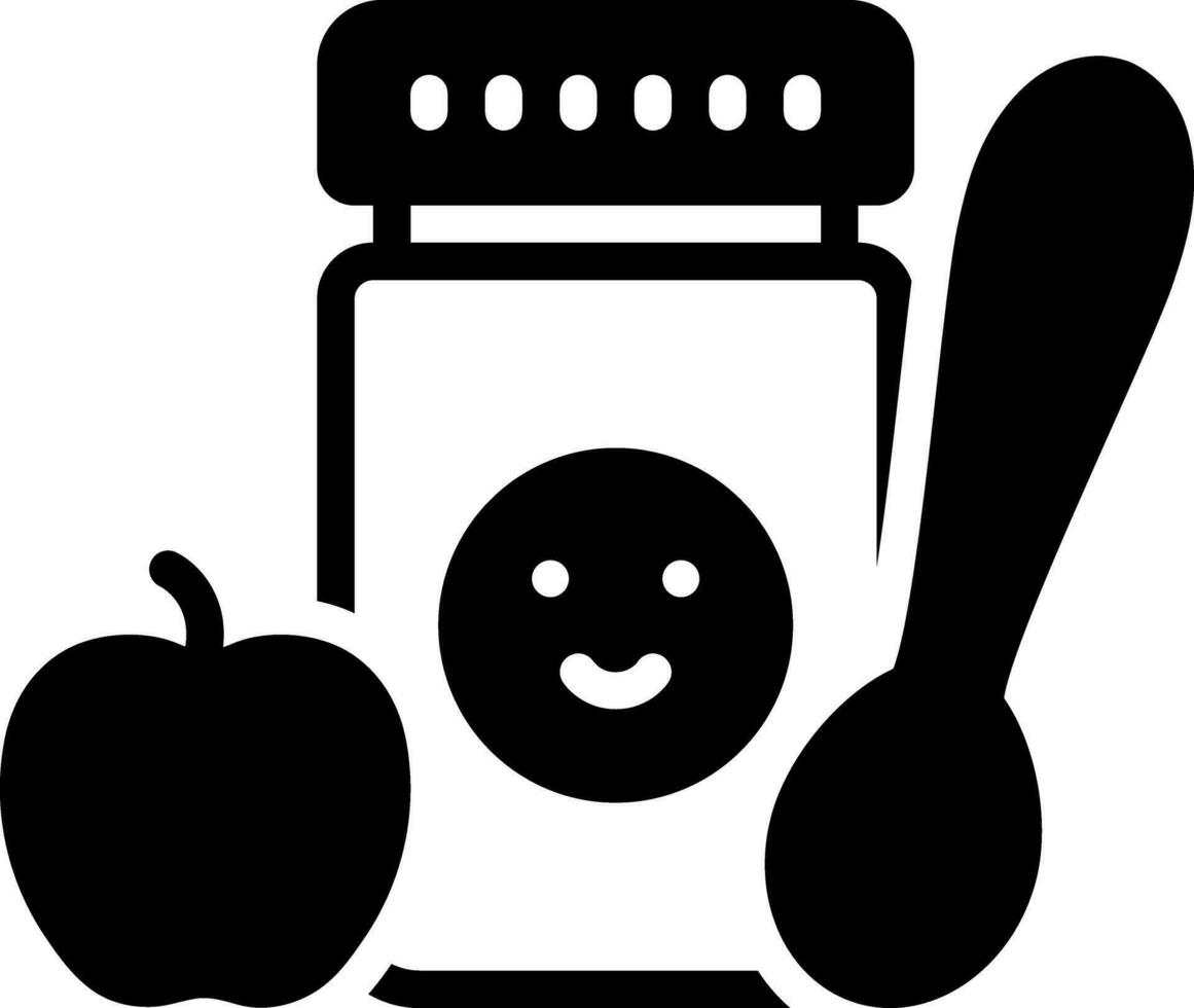 solid icon for baby food vector