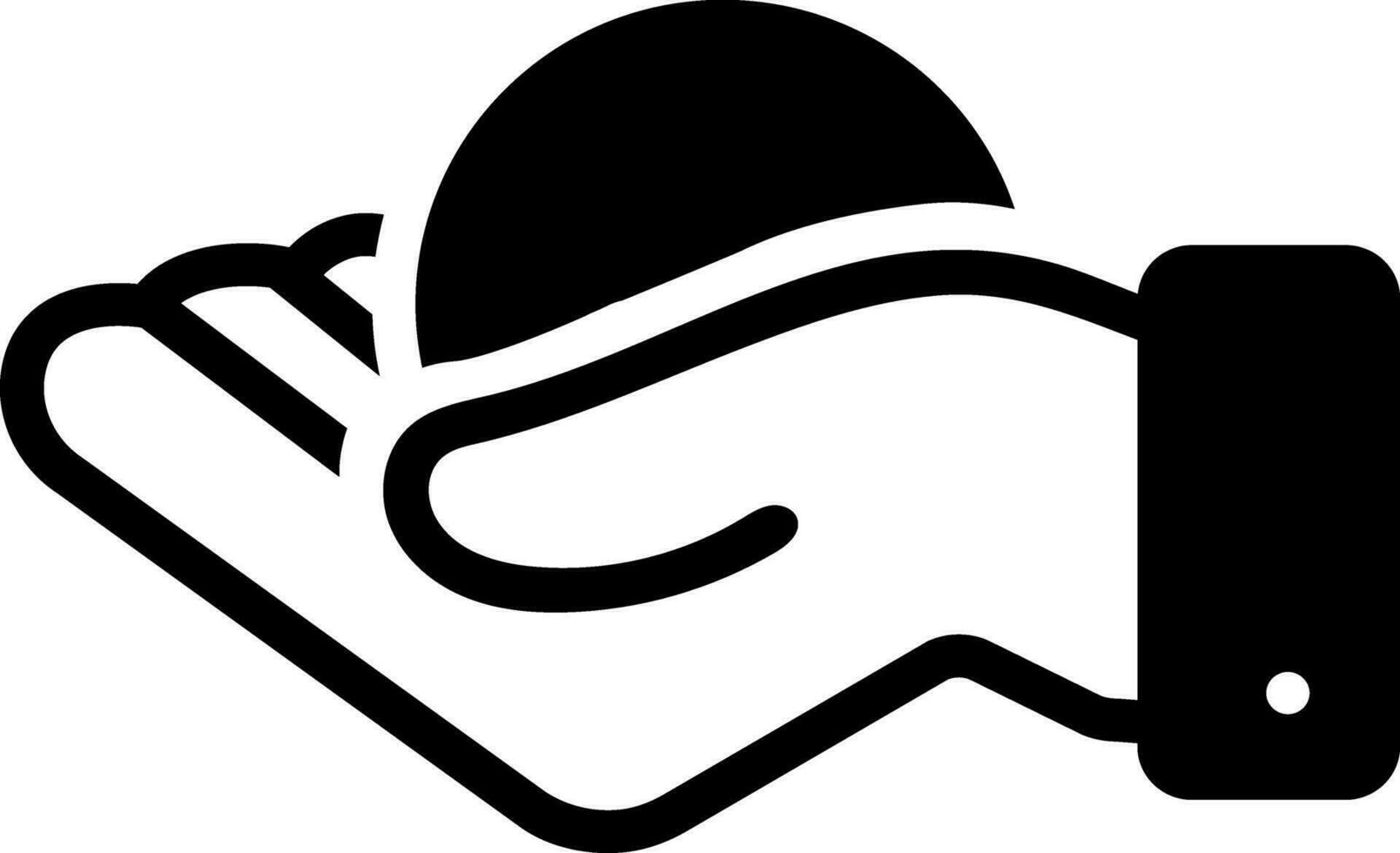solid icon for handful vector