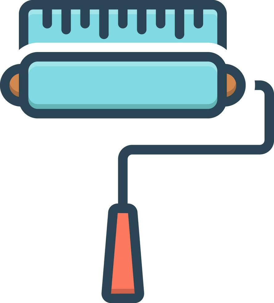 color icon for paint roller vector