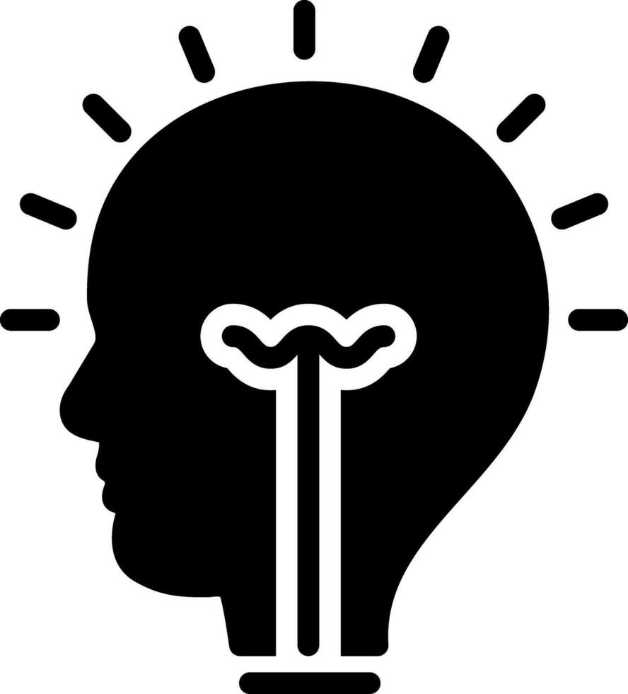 solid icon for idea vector
