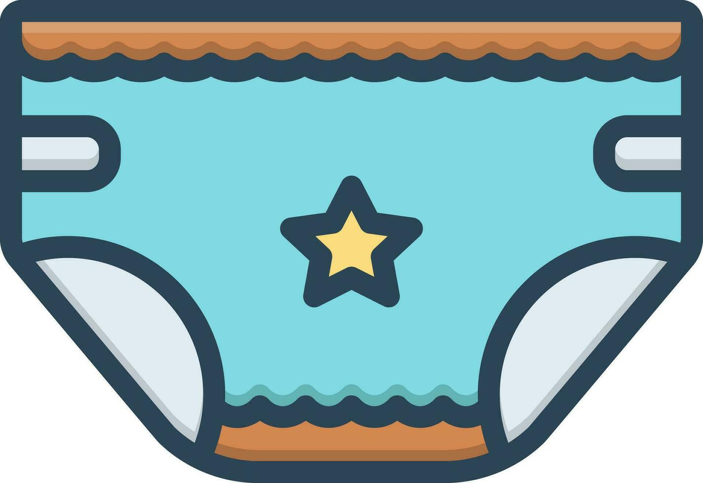 color icon for baby diaper vector