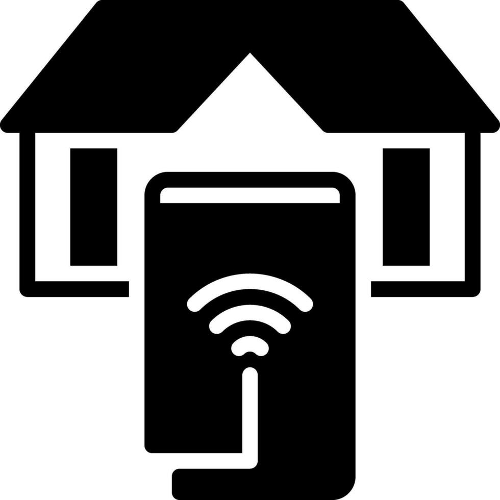 solid icon for smart home vector