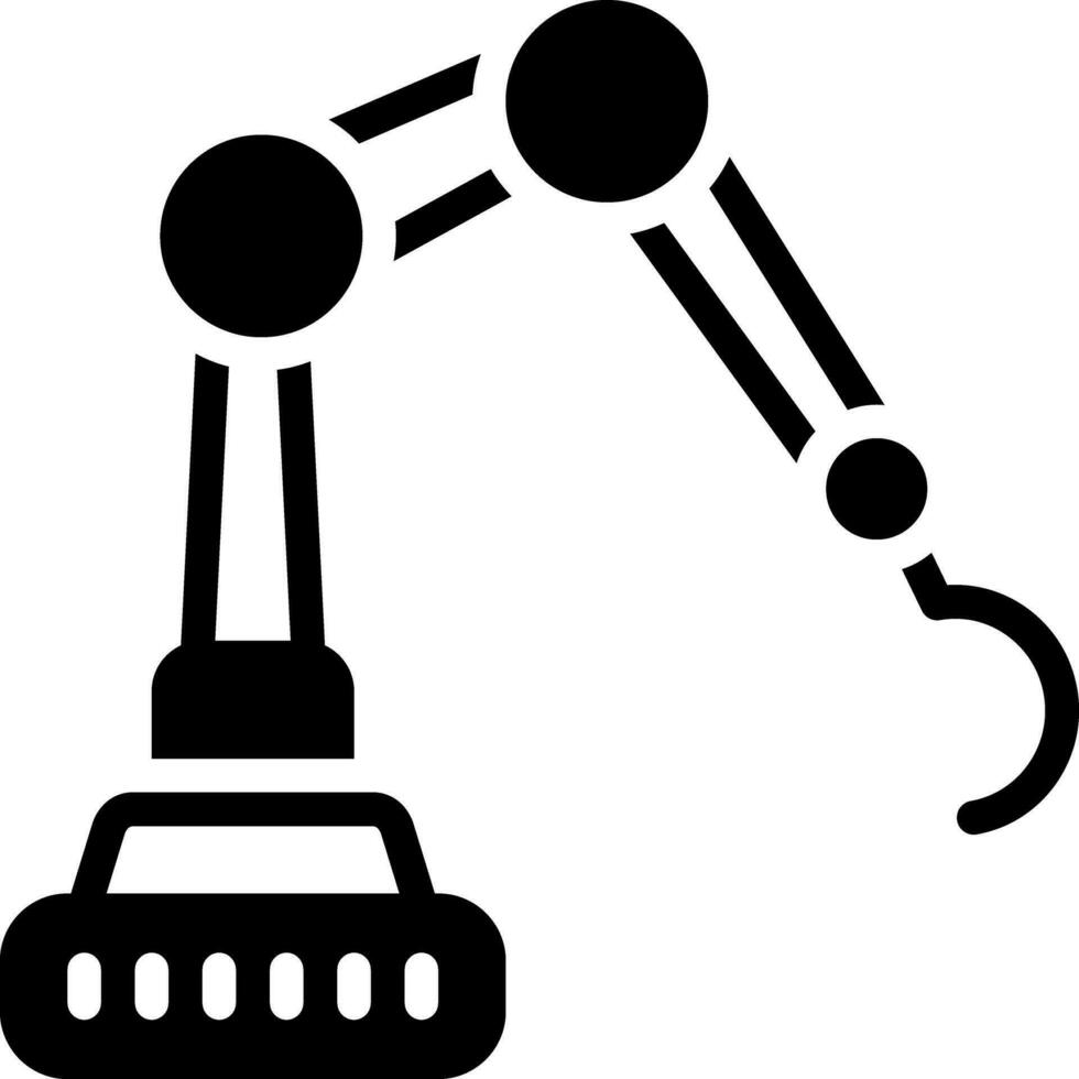 solid icon for mechanical arm vector