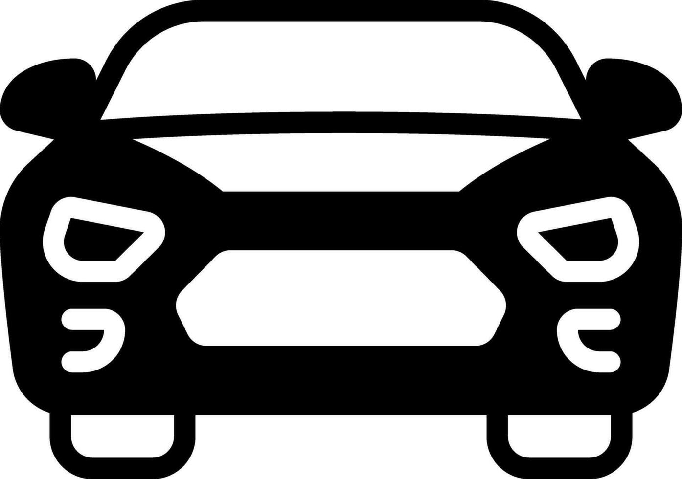 sólido icono para coche vector