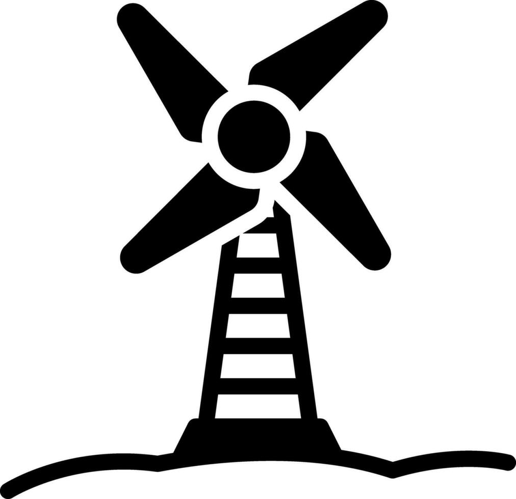 solid icon for windmill vector