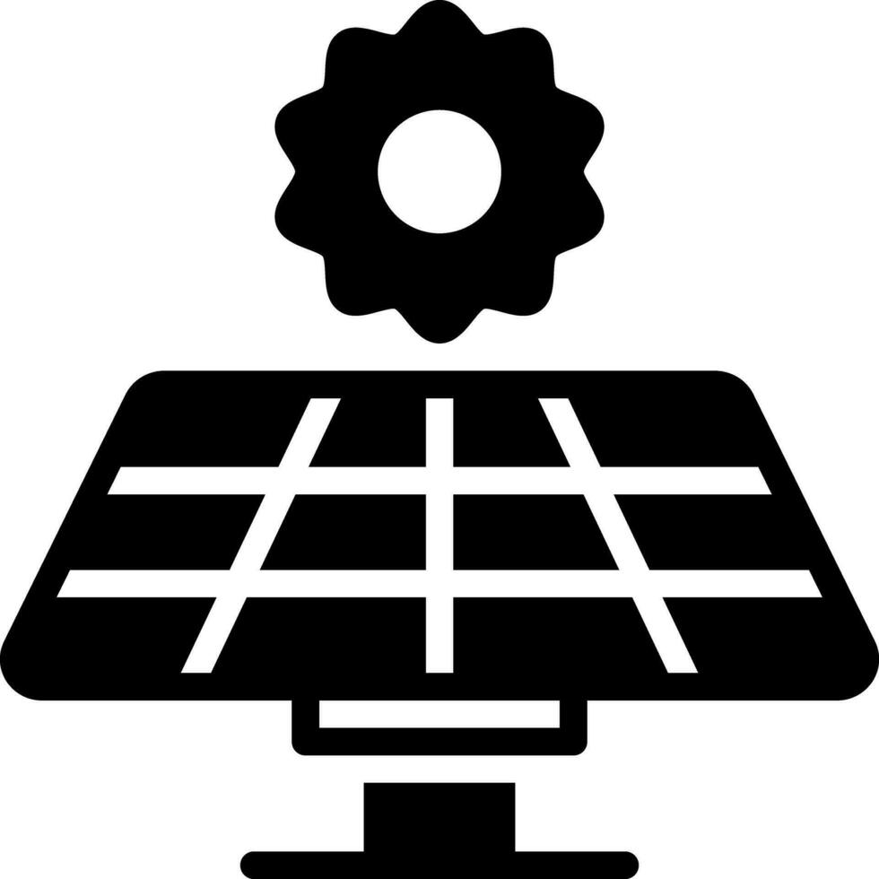 solid icon for solar panel vector