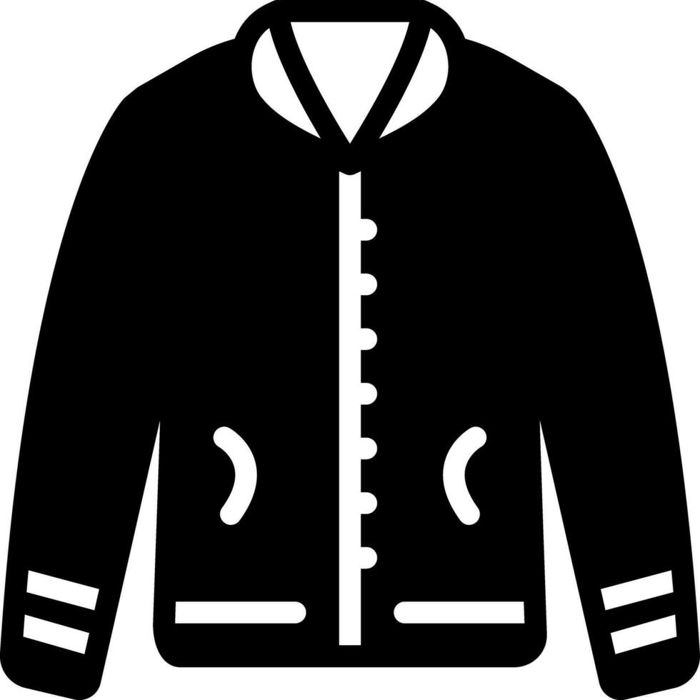 solid icon for jacket vector