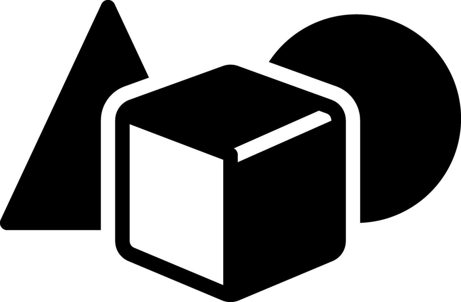 solid icon for object vector