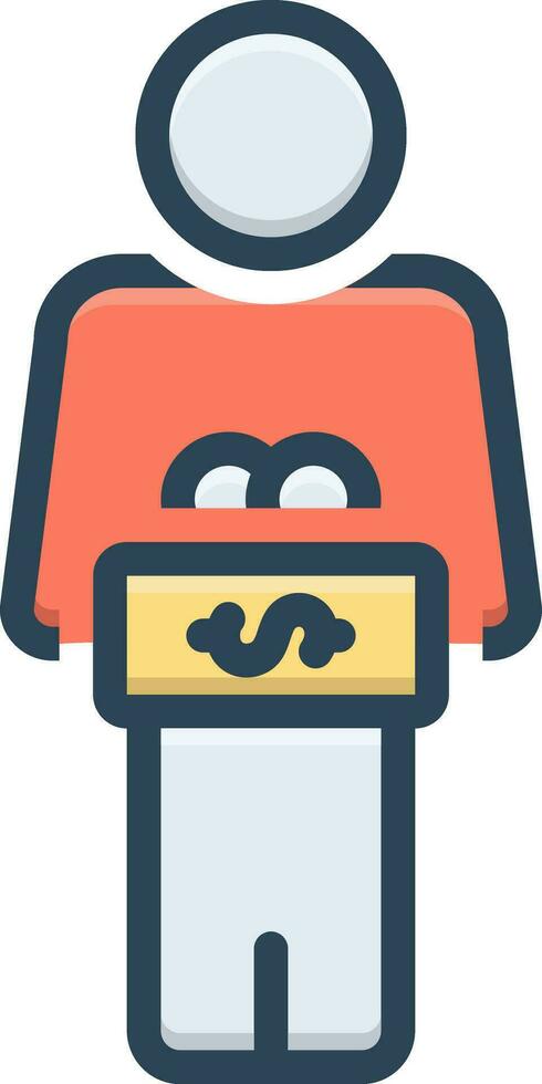 color icon for wage vector