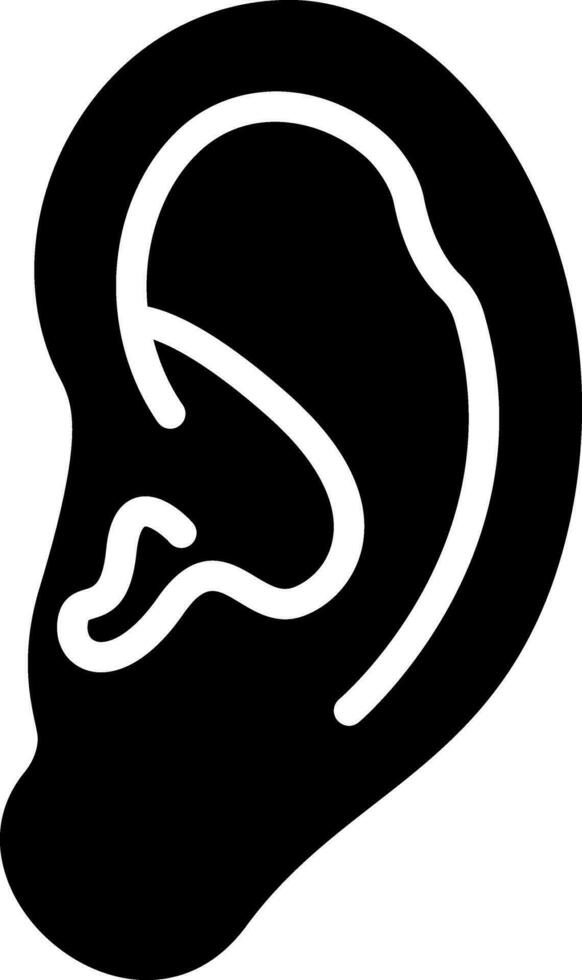 solid icon for ear vector