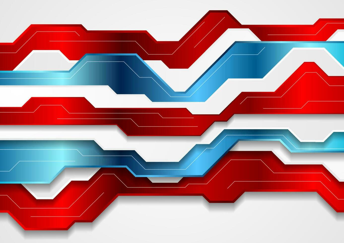 Blue and red abstract technology background vector