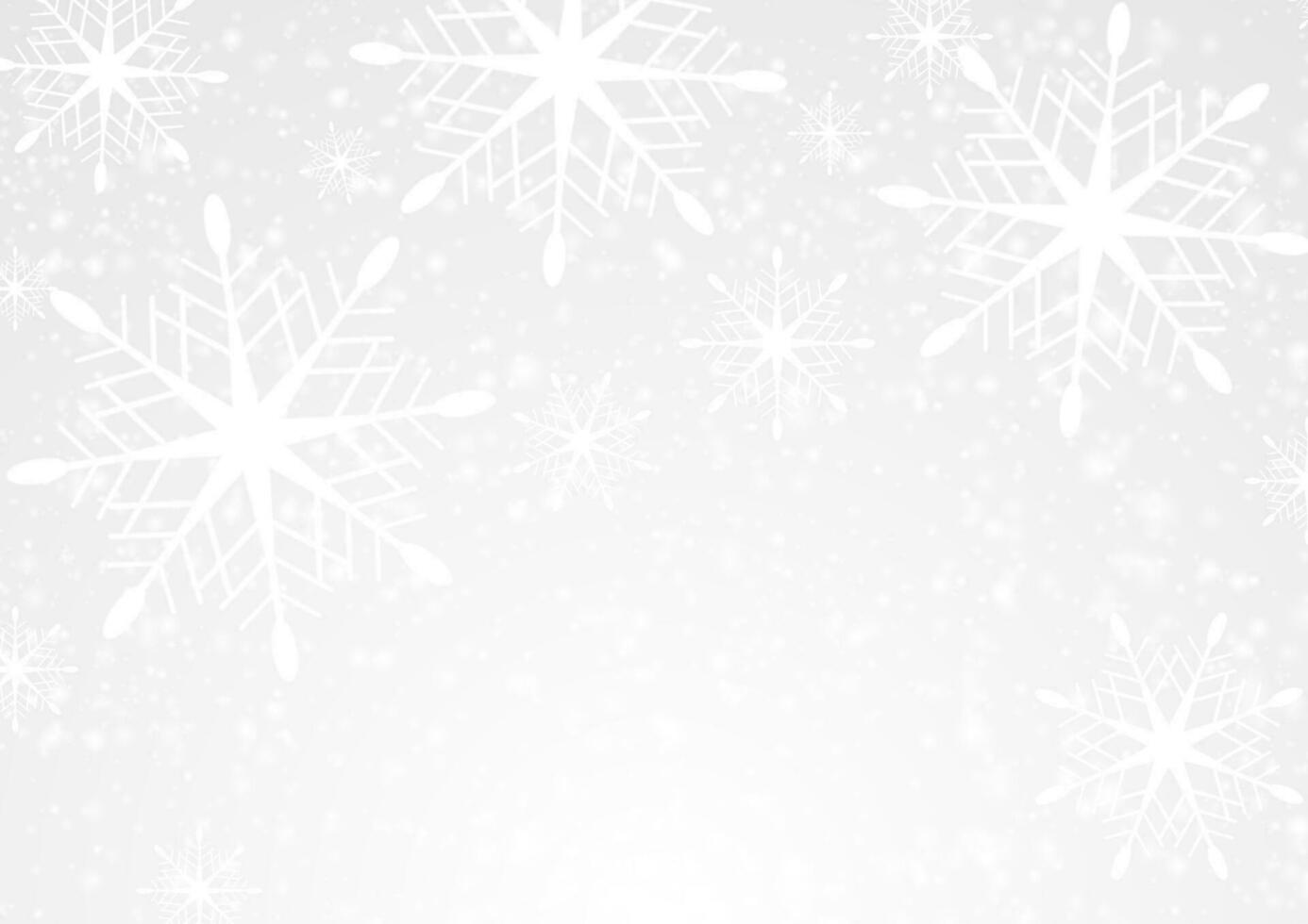 White snow and snowflakes abstract Christmas background vector