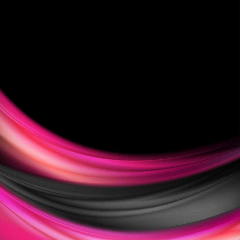 Abstract purple and black smooth waves background vector