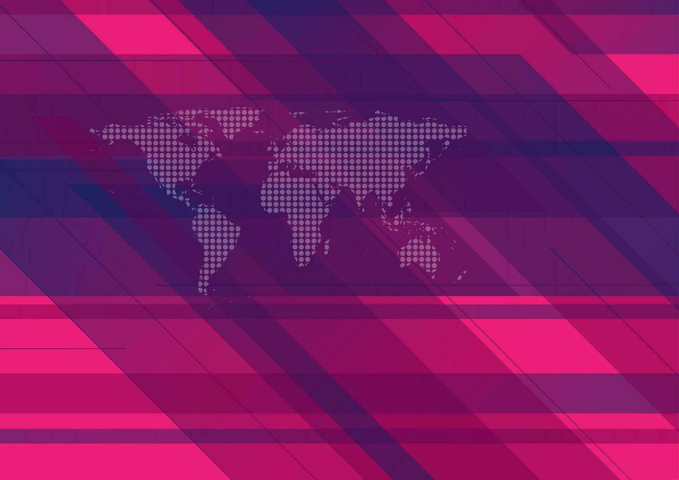Hi-tech geometric background with world map vector