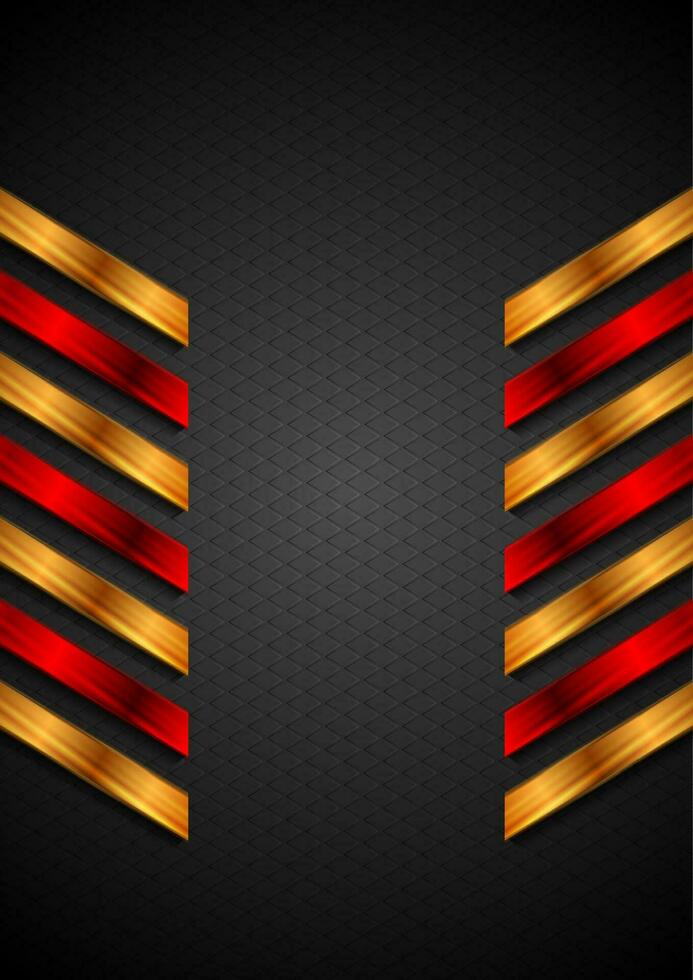 Abstract technology background with red orange stripes vector