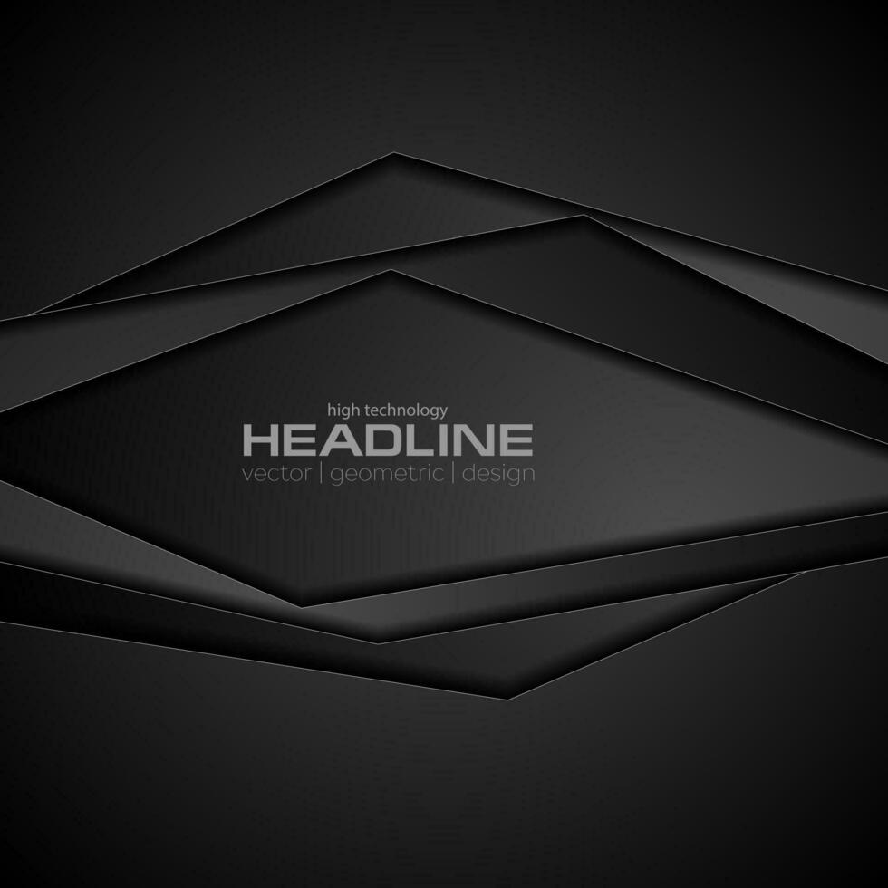 Abstract black concept corporate background vector
