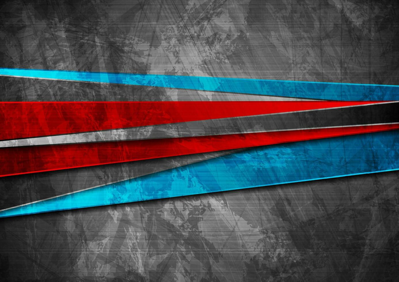 Grunge tech material red, blue and grey background vector