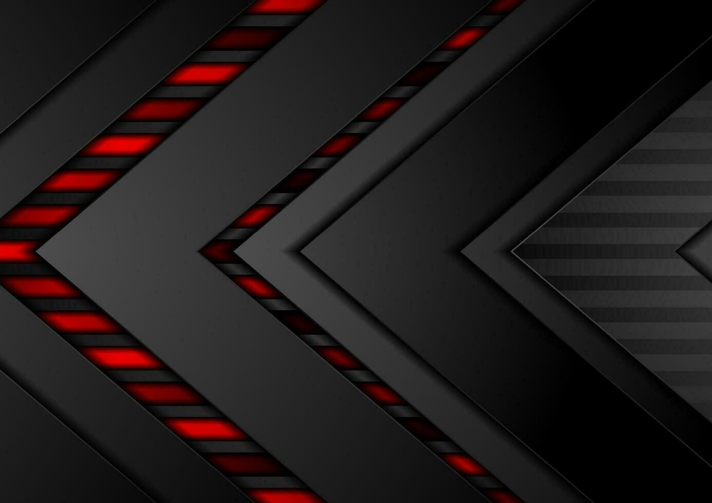 Red and black contrast tech arrows background vector