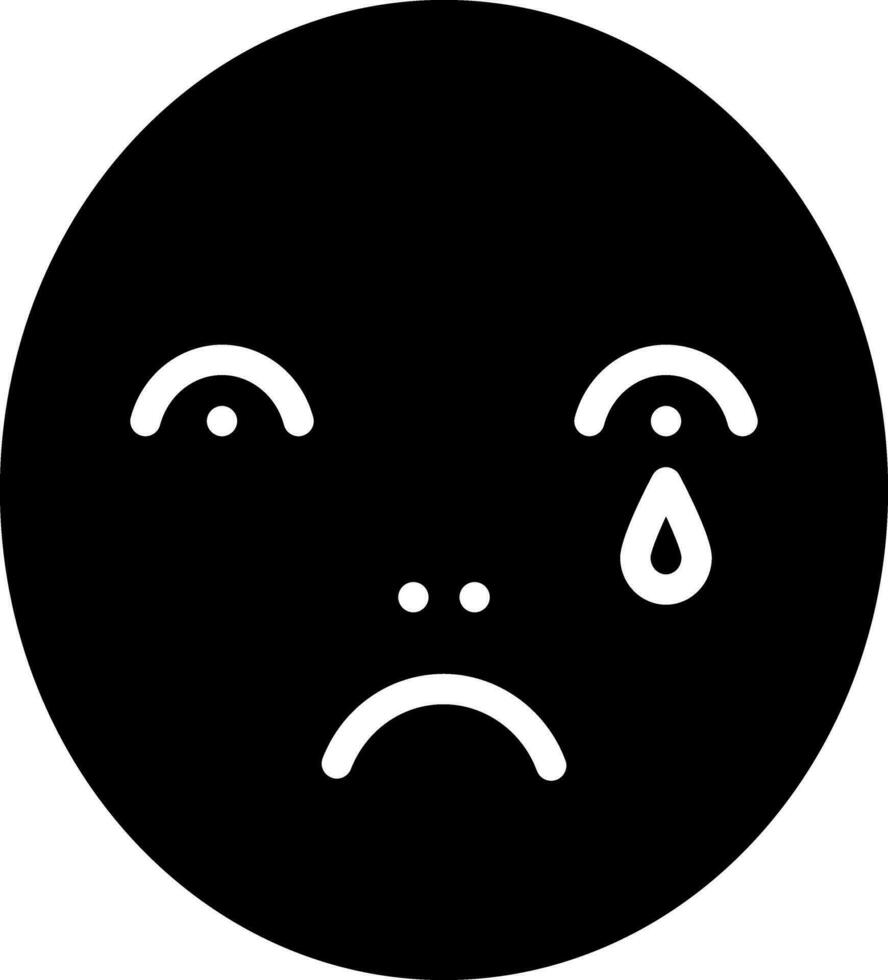 solid icon for sad vector
