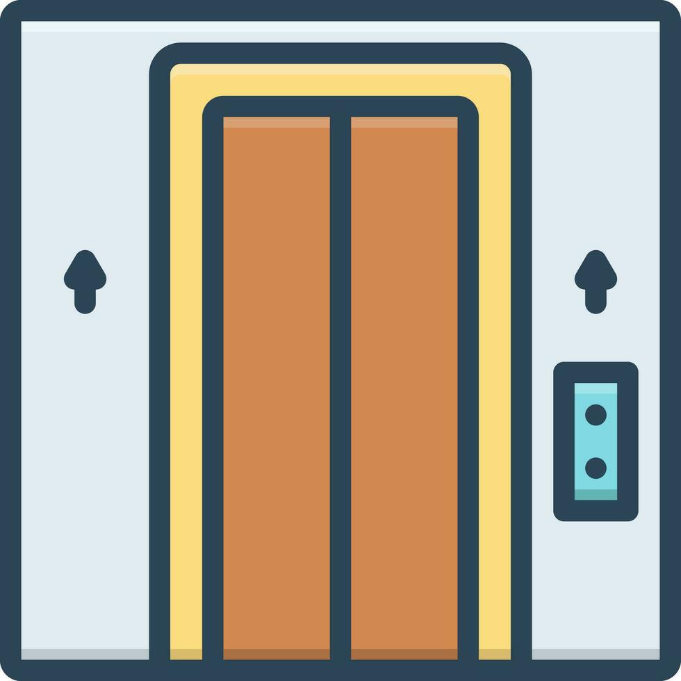 color icon for elevator vector