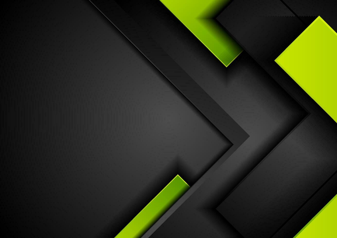 Black green abstract tech geometric background vector