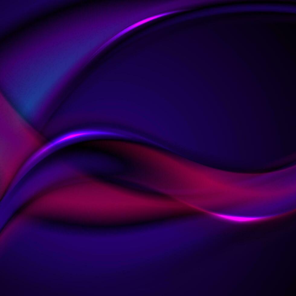 Dark blue and purple smooth blurred wavy background vector