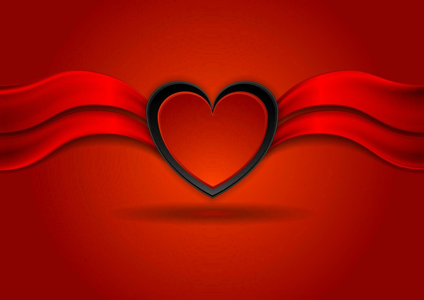 brillante rojo san valentin día antecedentes con corazón vector