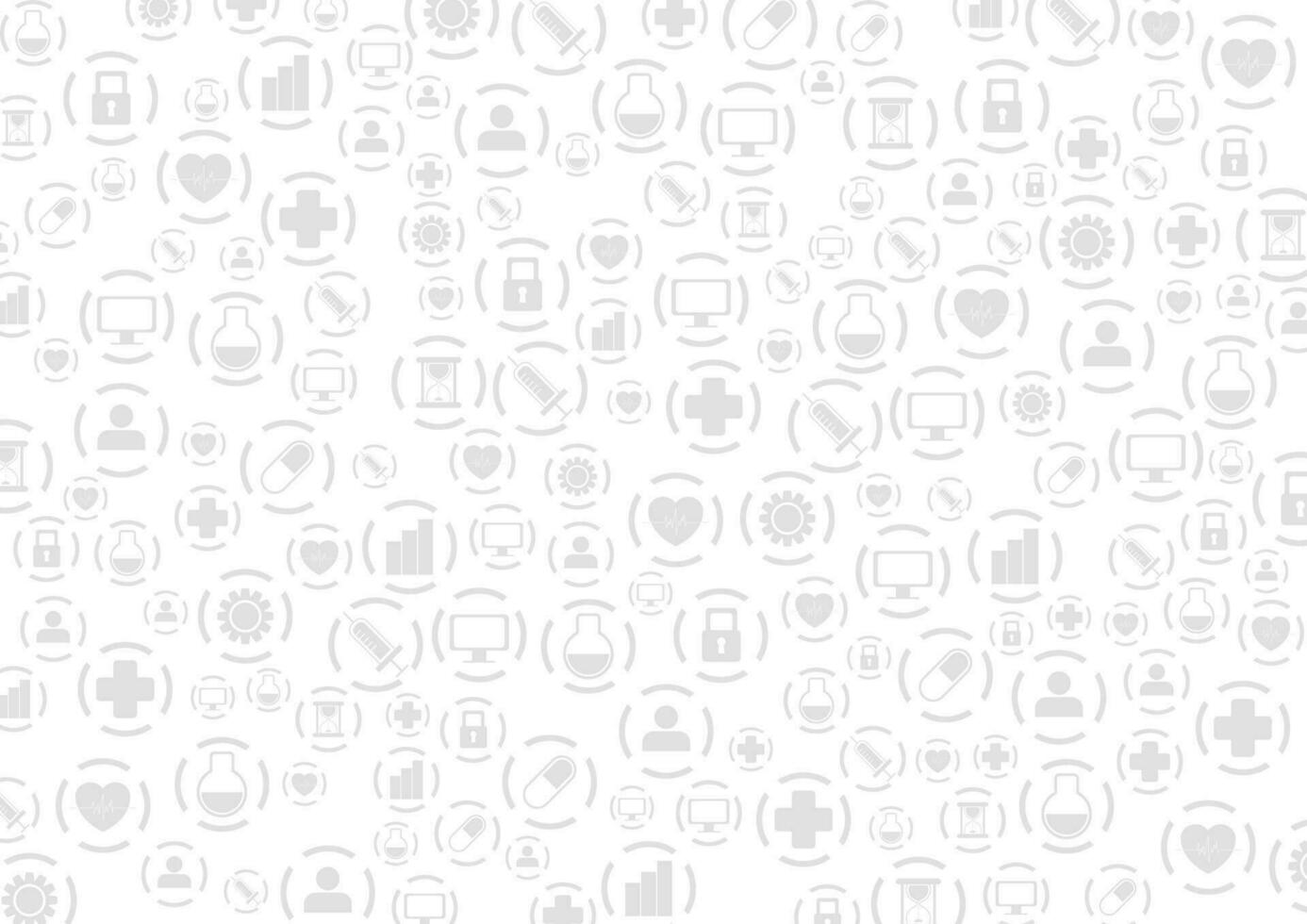 Grey medical icons vector abstract pattern design