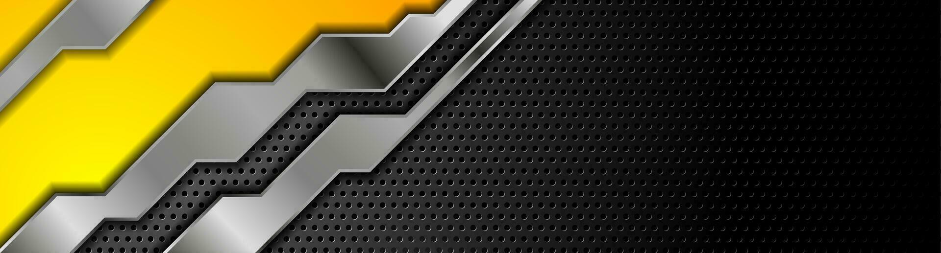 Abstract metallic technology web banner design vector