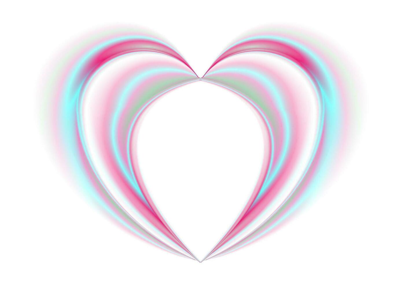 Smooth holographic abstract heart on white background vector