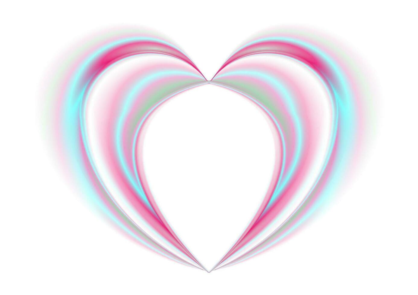 Smooth holographic abstract heart on white background vector