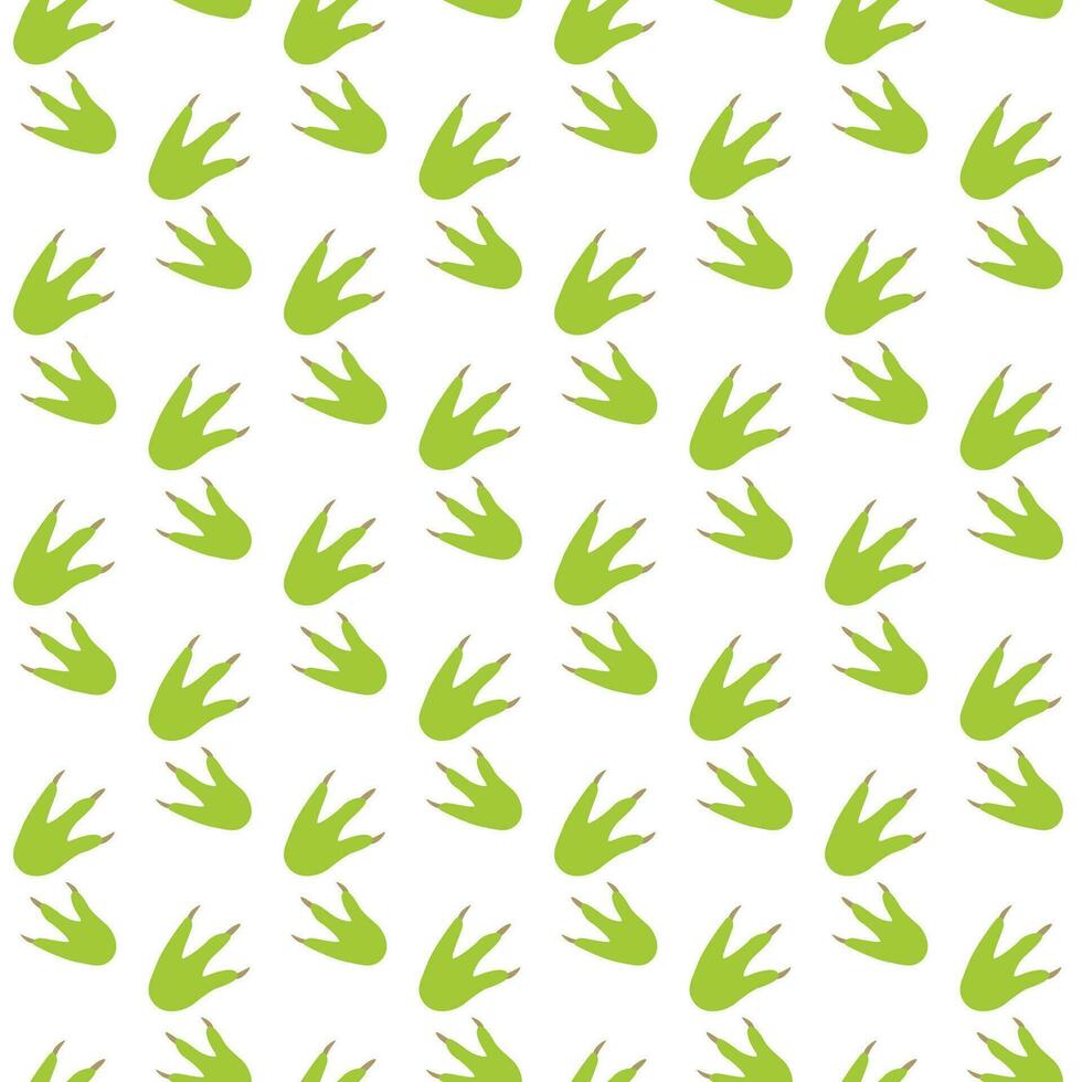 Dinosaur seamless pattern Dino traces background Dinosaur print Green color wallpaper Cute cartoon style Graphic design for kids wrapping paper, fabric notebooks covers Vector illustration.