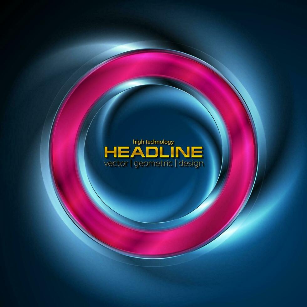 Glowing neon bright ring abstract background vector