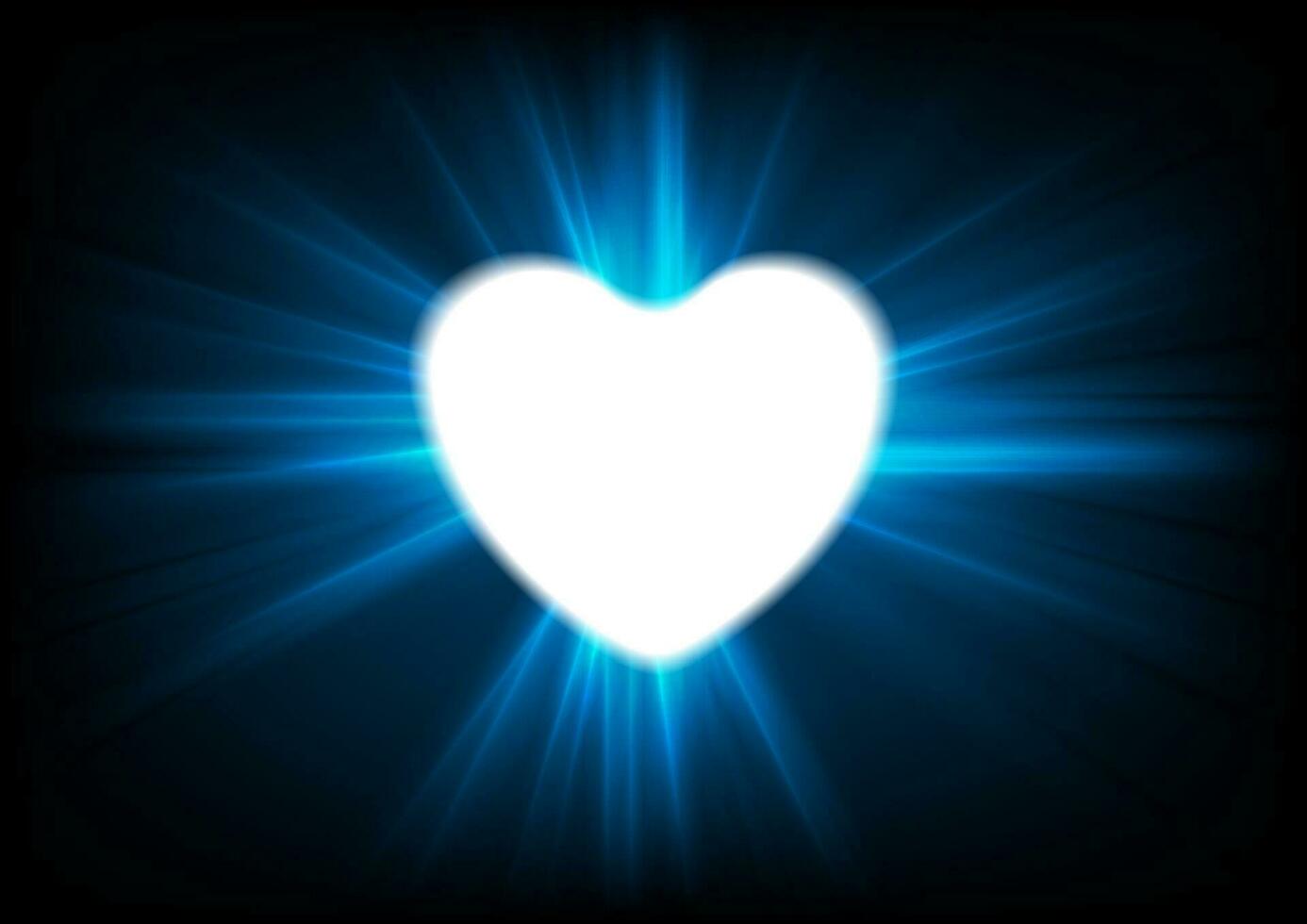 Heart and glowing luminous effect background vector